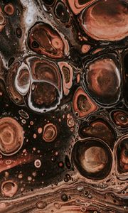 Preview wallpaper paint, liquid, spots, abstraction, brown