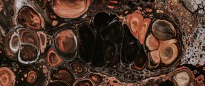 Preview wallpaper paint, liquid, spots, abstraction, brown