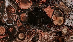 Preview wallpaper paint, liquid, spots, abstraction, brown