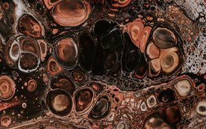 Preview wallpaper paint, liquid, spots, abstraction, brown
