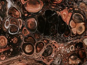 Preview wallpaper paint, liquid, spots, abstraction, brown