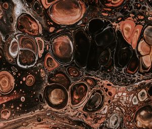 Preview wallpaper paint, liquid, spots, abstraction, brown