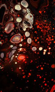 Preview wallpaper paint, liquid, spots, red, abstraction