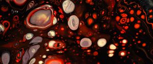 Preview wallpaper paint, liquid, spots, red, abstraction
