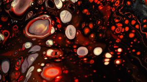 Preview wallpaper paint, liquid, spots, red, abstraction