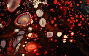 Preview wallpaper paint, liquid, spots, red, abstraction