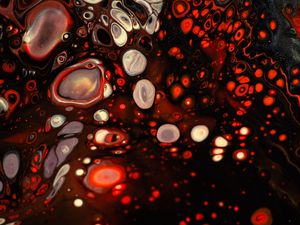 Preview wallpaper paint, liquid, spots, red, abstraction