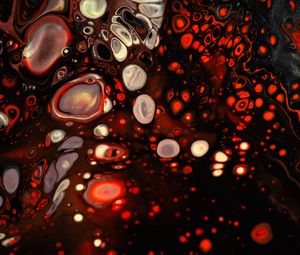Preview wallpaper paint, liquid, spots, red, abstraction