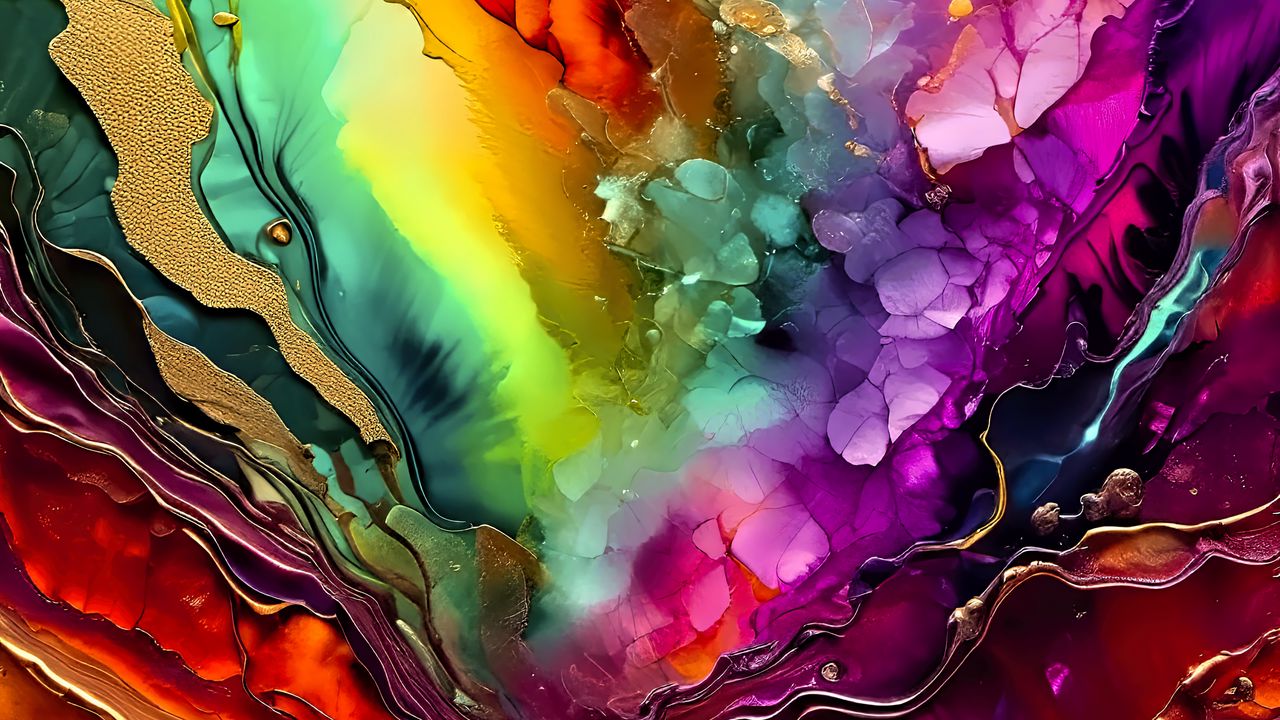 Wallpaper paint, liquid, stains, colorful, abstraction, bright
