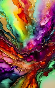 Preview wallpaper paint, liquid, stains, colorful, abstraction, bright