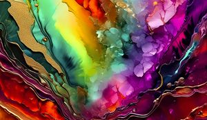 Preview wallpaper paint, liquid, stains, colorful, abstraction, bright