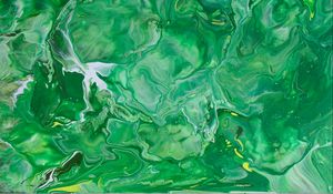 Preview wallpaper paint, liquid, stains, fluid art, green