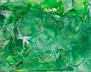 Preview wallpaper paint, liquid, stains, fluid art, green