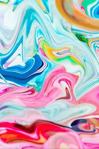 Preview wallpaper paint, liquid, stains, fluid art, multicolored