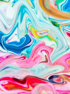 Preview wallpaper paint, liquid, stains, fluid art, multicolored