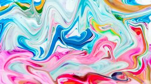 Preview wallpaper paint, liquid, stains, fluid art, multicolored