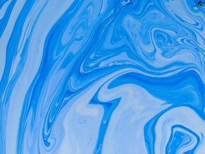 Preview wallpaper paint, liquid, stains, fluid art, wavy, blue