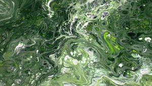 Preview wallpaper paint, liquid, stains, fluid art, abstraction, green