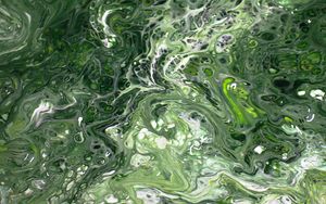 Preview wallpaper paint, liquid, stains, fluid art, abstraction, green