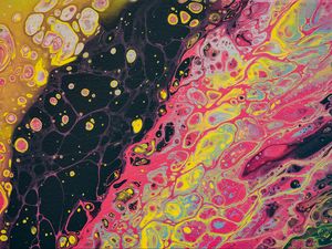 Preview wallpaper paint, liquid, stains, fluid art, abstraction, colorful, разводы