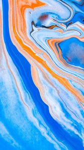 Preview wallpaper paint, liquid, stains, layers, blue, orange