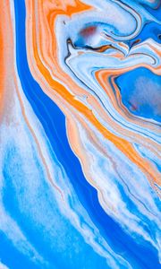 Preview wallpaper paint, liquid, stains, layers, blue, orange