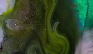 Preview wallpaper paint, liquid, stains, abstraction, green