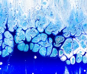 Preview wallpaper paint, liquid, stains, blue, abstraction