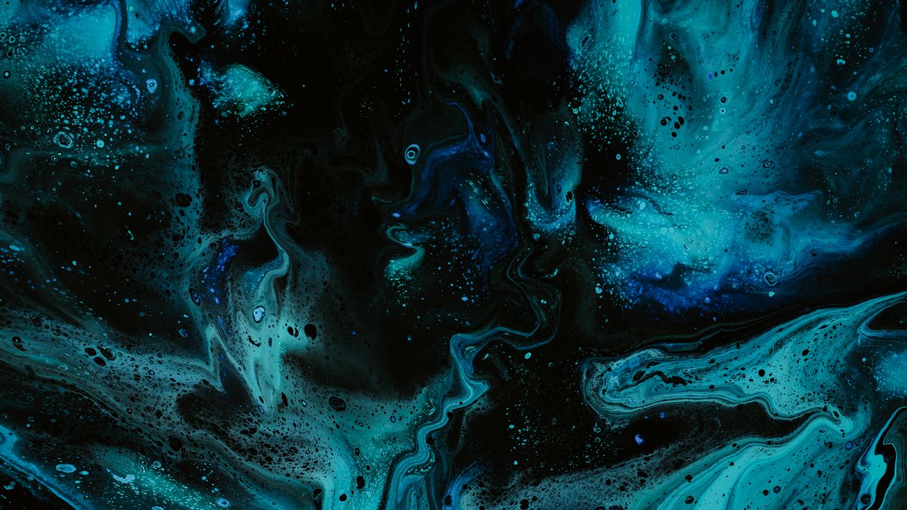 Wallpaper paint, liquid, stains, blue, fluid art