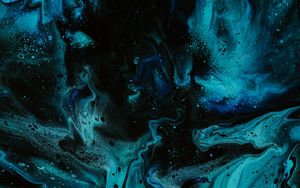 Preview wallpaper paint, liquid, stains, blue, fluid art