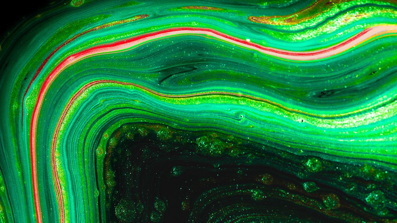 Wallpaper paint, liquid, stains, macro, abstraction, green