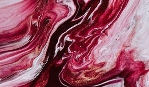 Preview wallpaper paint, liquid, stains, abstraction, pink, white