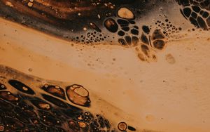 Preview wallpaper paint, liquid, stains, brown, macro, abstraction