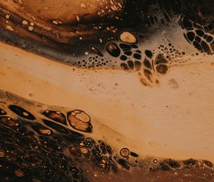 Preview wallpaper paint, liquid, stains, brown, macro, abstraction