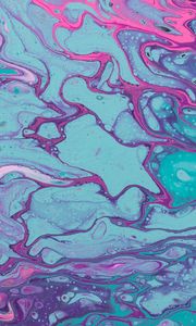 Preview wallpaper paint, liquid, stains, spots, abstraction, blue, pink