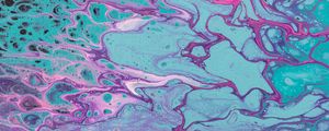 Preview wallpaper paint, liquid, stains, spots, abstraction, blue, pink