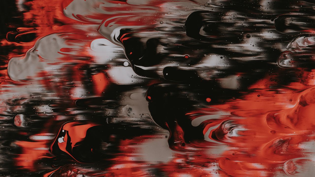 Wallpaper paint, liquid, stains, abstraction, red, black