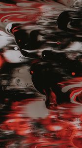 Preview wallpaper paint, liquid, stains, abstraction, red, black