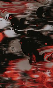 Preview wallpaper paint, liquid, stains, abstraction, red, black