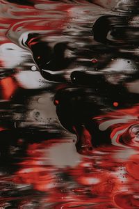 Preview wallpaper paint, liquid, stains, abstraction, red, black