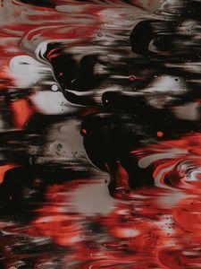 Preview wallpaper paint, liquid, stains, abstraction, red, black