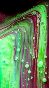 Preview wallpaper paint, liquid, stains, bubbles, abstraction, green