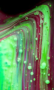 Preview wallpaper paint, liquid, stains, bubbles, abstraction, green