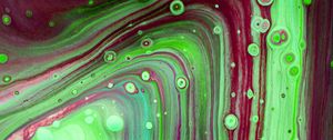 Preview wallpaper paint, liquid, stains, bubbles, abstraction, green