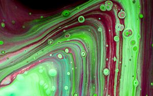 Preview wallpaper paint, liquid, stains, bubbles, abstraction, green