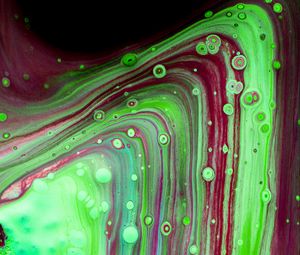 Preview wallpaper paint, liquid, stains, bubbles, abstraction, green