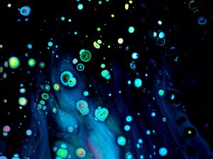 Preview wallpaper paint, liquid, stains, bubbles, abstraction, dark