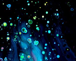 Preview wallpaper paint, liquid, stains, bubbles, abstraction, dark