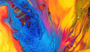 Preview wallpaper paint, liquid, stains, mixing, colorful, abstraction