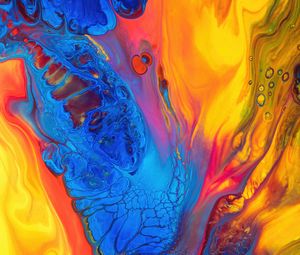 Preview wallpaper paint, liquid, stains, mixing, colorful, abstraction